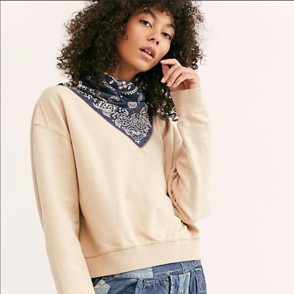 Free People Tops - Free People James Bandana Pullover Sweatshirt - L